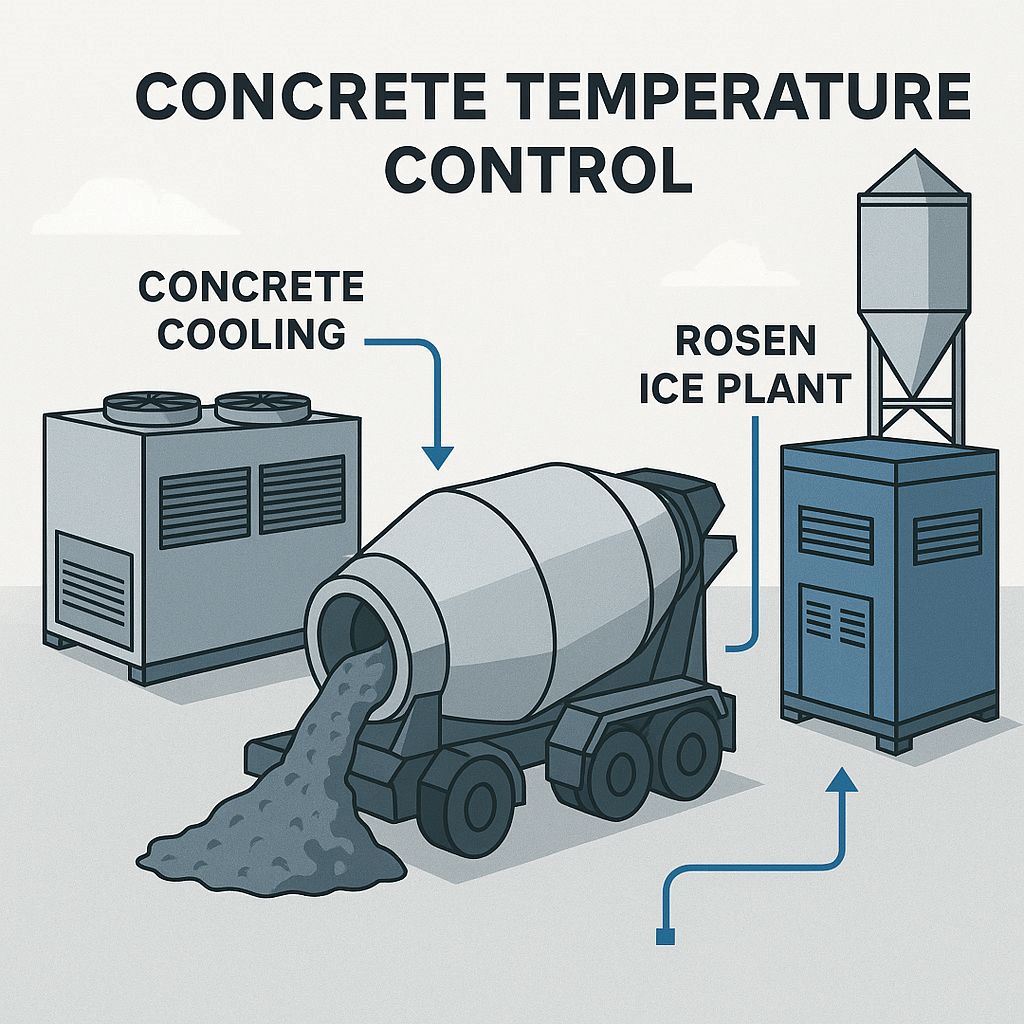 Soğutucular ve Rosen Buz Tesisi Teknolojisi ile Sıcaklık Kontrolü ile Beton Kalitesi ve Güvenliğinin Optimize Edilmesi